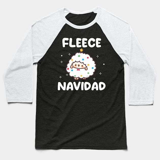 Fleece Navidad Baseball T-Shirt by missrainartwork 